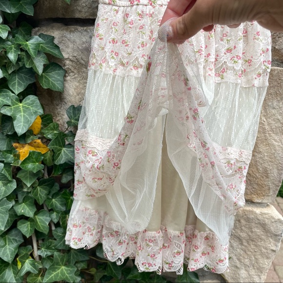 🥑2/$29~Juniors' UP Ultra Pink Floral Lace Dress~Medium - Picture 10 of 14